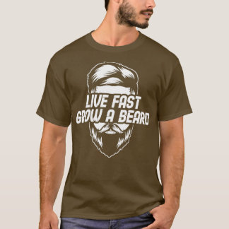 Camiseta Live Fast Cultive Um Cheio De Barba Com Um Febre D
