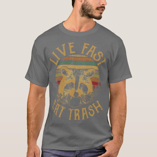 Camiseta Live Fast Eatrash vintage (Frente)