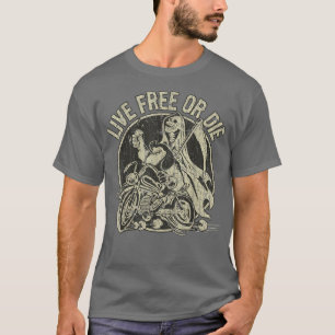 Camiseta Live Free ou Die 1982 Figurinos de Halloween Vinta