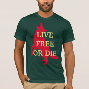 Camiseta Live Free ou Die com Wolf