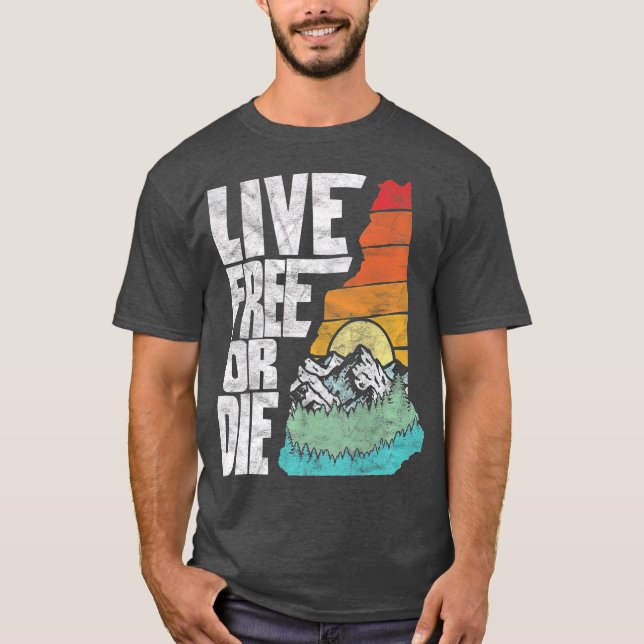 Camiseta Live Free ou Die Retro New Hampshire Nature (2) (Frente)