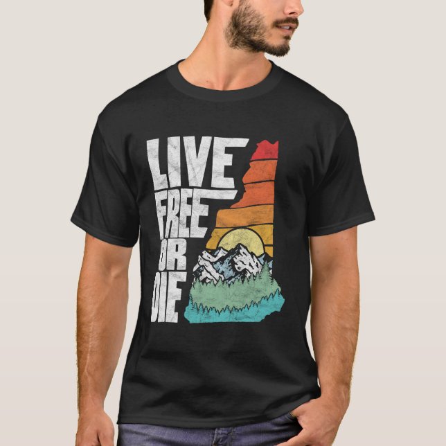 Camiseta Live Free Ou Morre New Hampshire Nature (Frente)