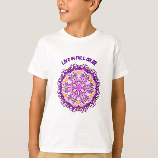 Camiseta Live in Cheio Color Mandala Crianças