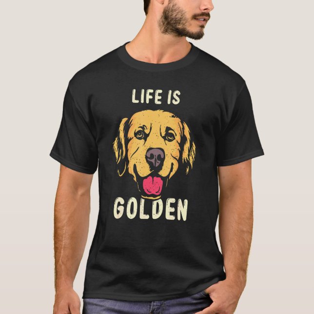Camiseta Live Is Dourado Dog Owner Club Retro Dogs (Frente)