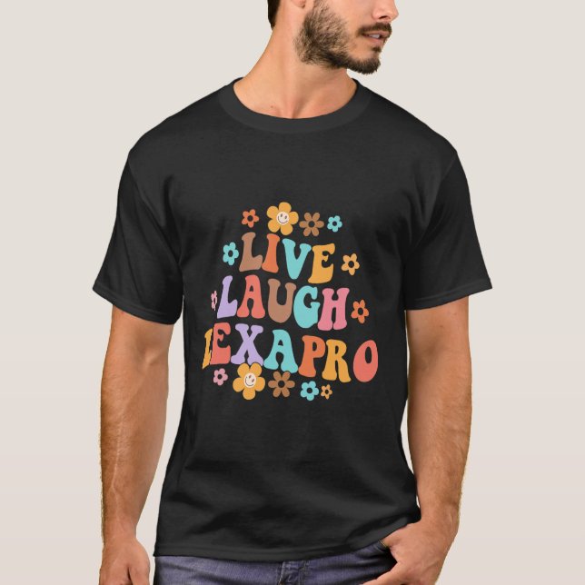 Camiseta Live Laugh Lexapro Groovy Mental Health Therapist (Frente)