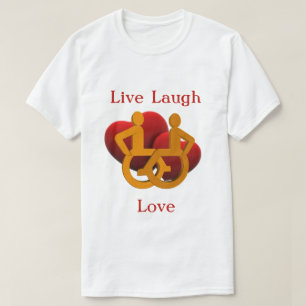 Camiseta Live Laugh Love with Wheelhall Hearts (Amor com Ca
