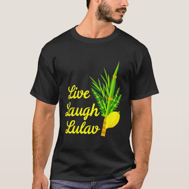 Camiseta Live Laugh Lulav Etrog Happy Sukkot Jewish Sukkah  (Frente)