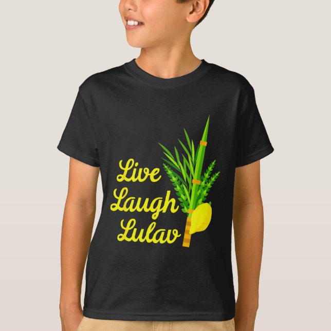 Camiseta Live Laugh Lulav Etrog Happy Sukkot Jewish Sukkah  (Frente)