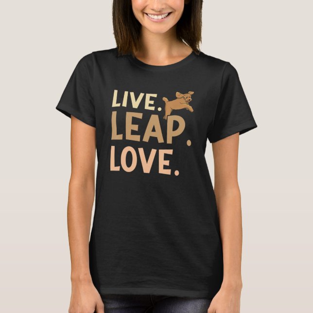 Camiseta Live Leap Love Dock Diving Canine Water Sport Dock (Frente)