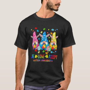 Camiseta Live Love Accept Gnome Autismo Sensibilização Engr