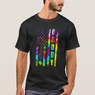 Camiseta Live Love Accept Pai Autism Sensibilização Tie Dye