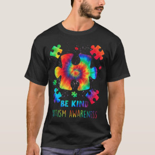 Camiseta Live Love Aceitar Autismo Sensibilização Tie Dye A