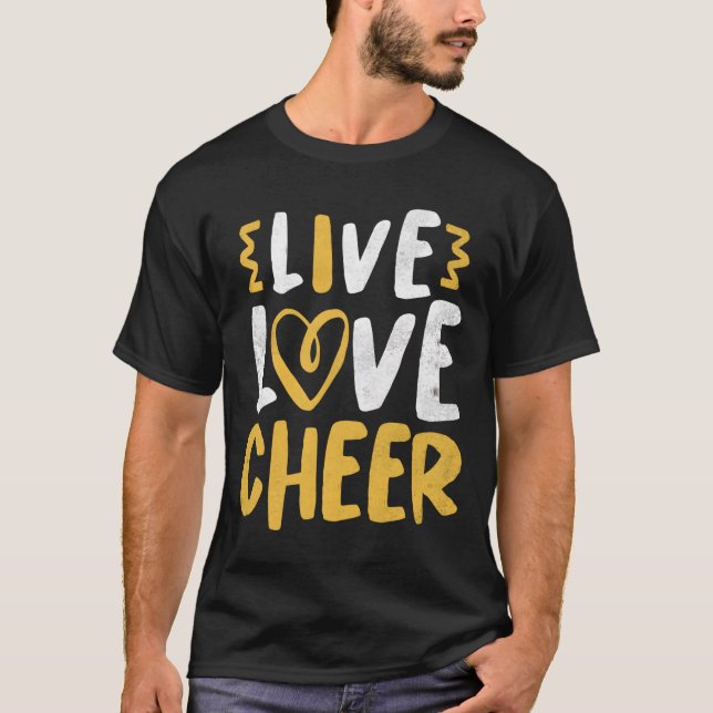 Camiseta Live Love Cheer Cheerleading Cheerleader N (Frente)
