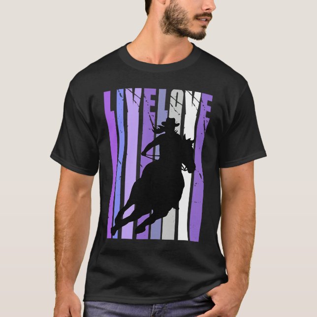 Camiseta Live Love Cowgirl Rodeo Barrel Racing Horse Riding (Frente)