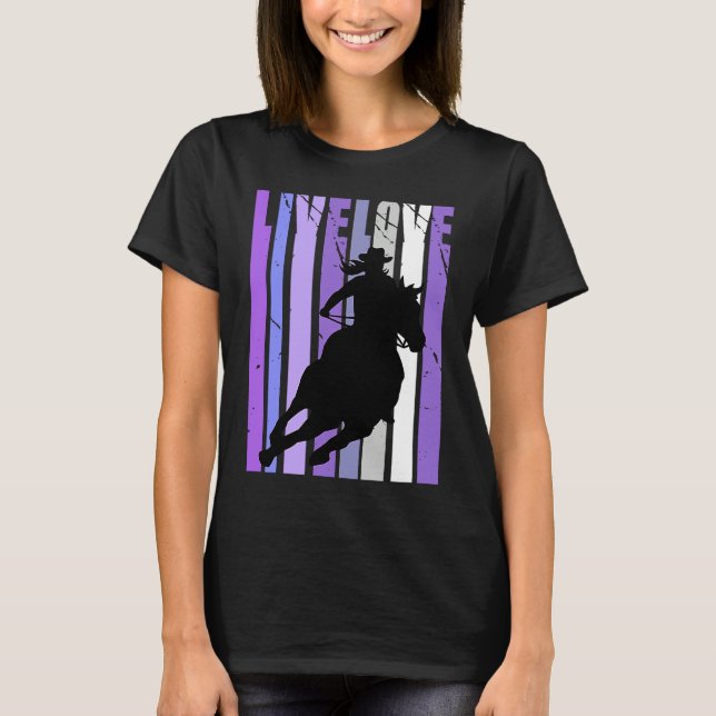 Camiseta Live Love Cowgirl Rodeo Barrel Racing Horse Riding (Frente)