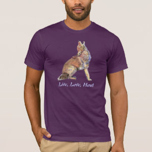 Camiseta Live Love Howl Divirta Cotação Howl Howting Coyote