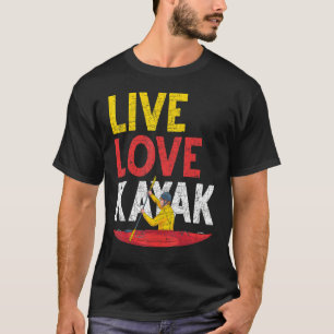 Camiseta Live Love Kayak Outdoor Sport Paddling Canoe Kayak