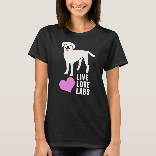 Camiseta Live Love Labradores White Lab (Frente)