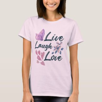Camiseta Live Love Laugh Chic Indigo