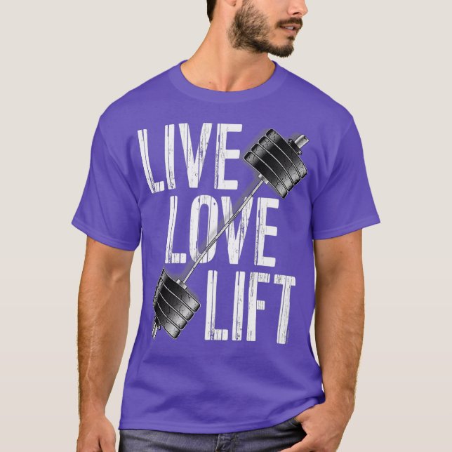 Camiseta Live Love Levanta Peso Livre Barbell (Frente)