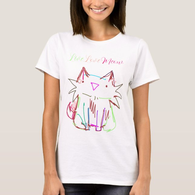 Camiseta Live Love Meow (Frente)