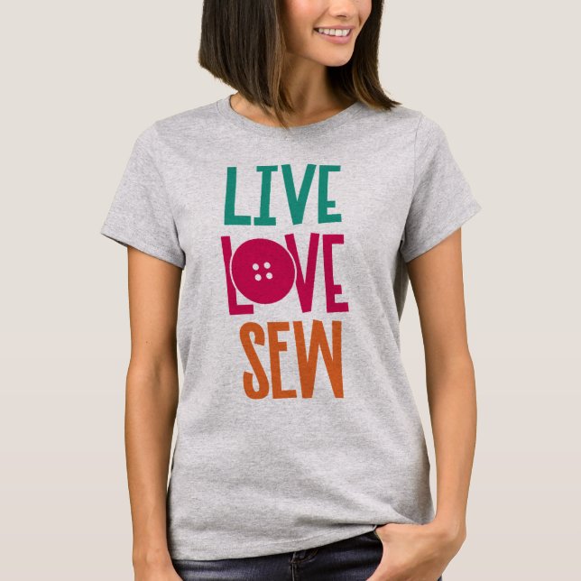 Camiseta Live Love Sew Women (Frente)