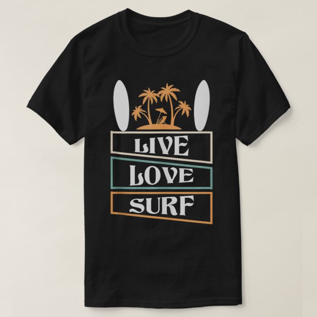 Camiseta Live Love Surf (Frente do Design)