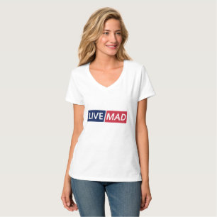Camiseta LIVE MAD – Design de Tipografia Moderna Minimalist