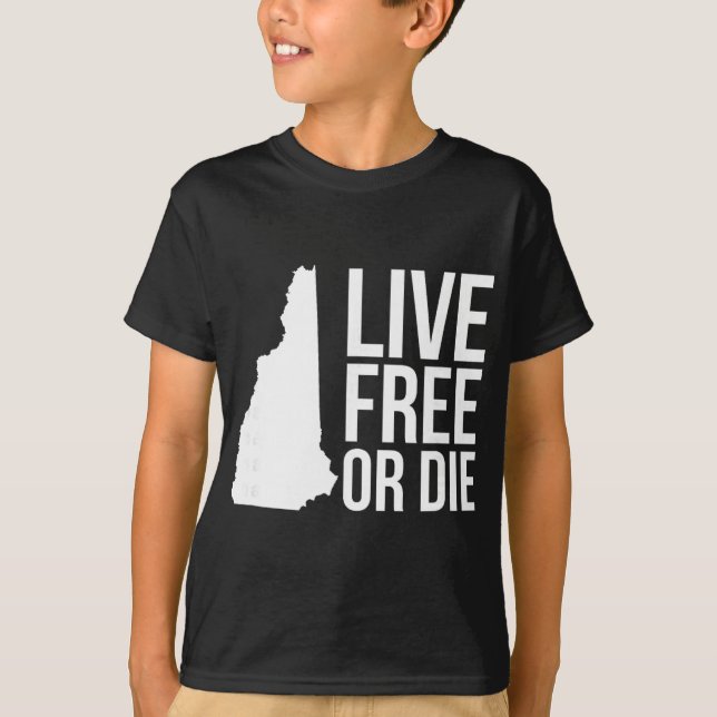 Camiseta Live Or Die Nh Motto New Hampshire Map  (Frente)