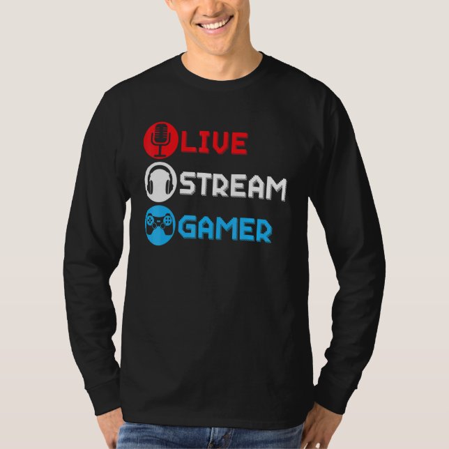 Camiseta Live Stream Gamer Livestreaming Video Game Online (Frente)