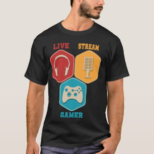 Camiseta Live Stream Gamer Video Game Online Game Live Stri