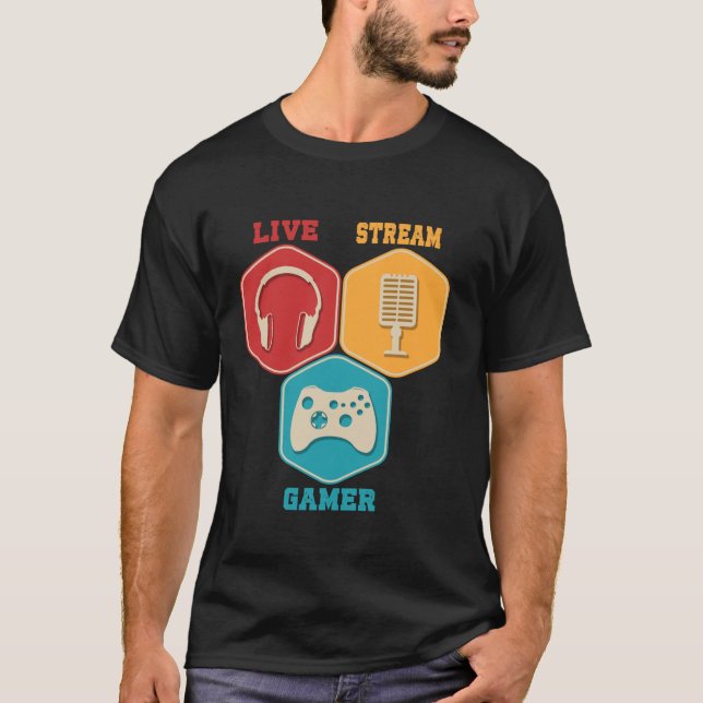 Camiseta Live Stream Gamer Video Game Online Game Live Stri (Frente)