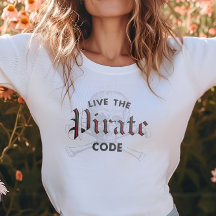 Live the Pirate Code Skull & Crossbone (Viva o crâ