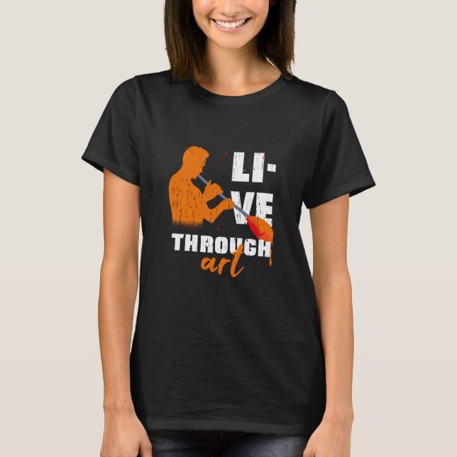 Camiseta Live through glass (Frente)