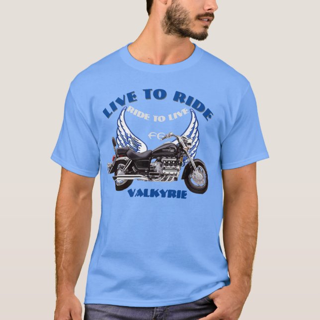 Camiseta Live To Ride F6 Valkyrie design - Azul  (Frente)