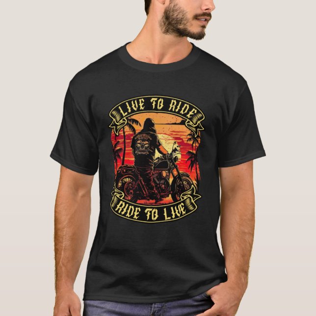 Camiseta Live To Ride Ride To Live Motorcyclist Biker  1 (Frente)