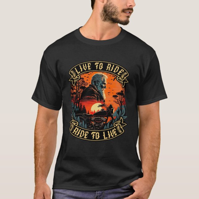 Camiseta Live To Ride Ride To Live Motorcyclist Biker  3 (Frente)