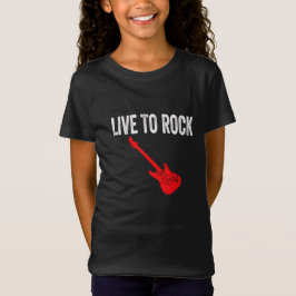 Camiseta Live To Rock Red Electric Guitar Music Graphic Art