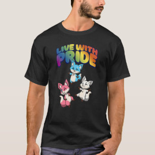Camiseta Live With Lgbtq Pride Transgender Pride Foxes