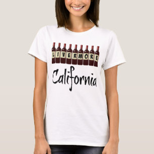 Camiseta Livermore California Red Wine Botles Diversão. Pro