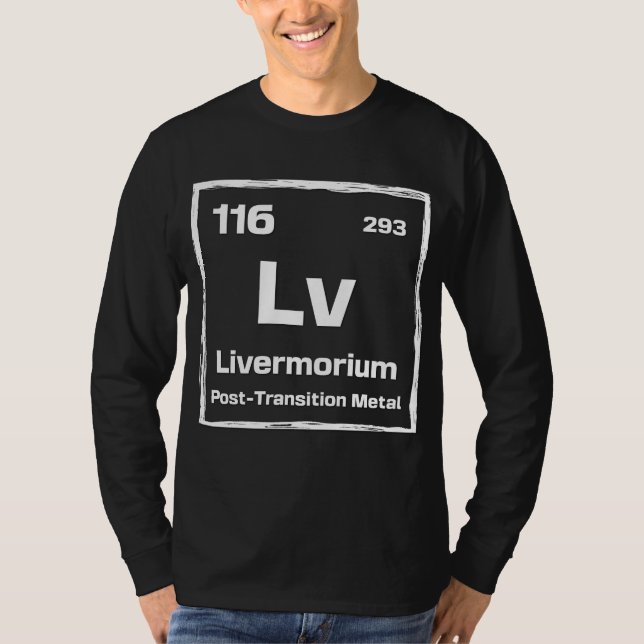 Camiseta Livermório (Lv) - Tabela Periódica dos Elementos (Frente)