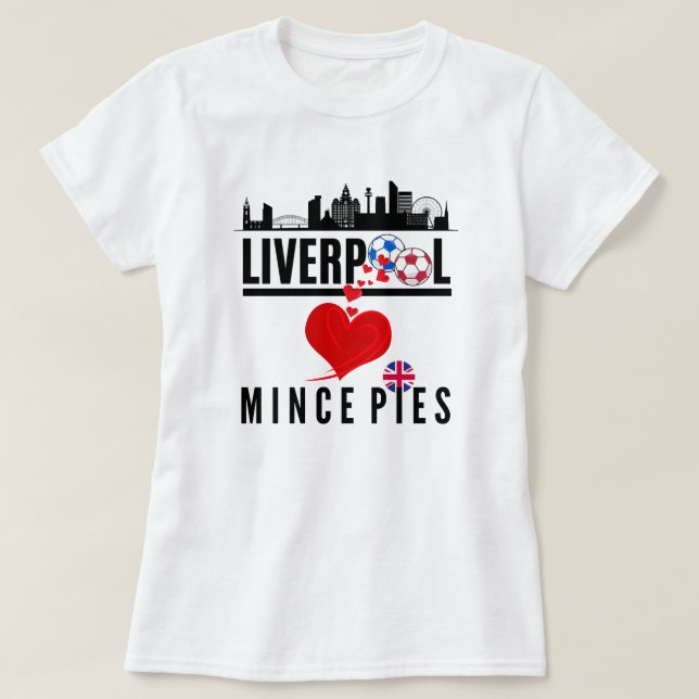 Camiseta Liverpool ama Mince Pies Cityscape (Frente do Design)