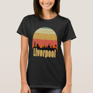 Camiseta Liverpool England Skyline Silhouette Sunset I Love