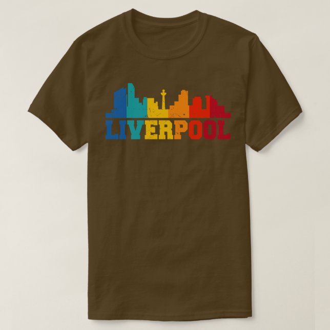 Camiseta Liverpool Retro Skyline UK (Frente do Design)