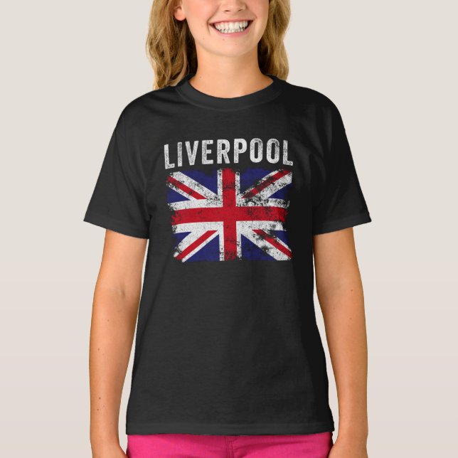 Camiseta Liverpool UK Flag England Souvenir (Frente)