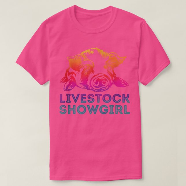 Camiseta Livestock Showgirl - Showing Pigs At The Fair 4067 (Frente do Design)