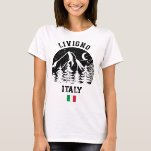 Camiseta Livigno Itália Alpes Ski Resort Alpino Skiing Ital