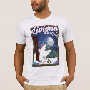 Camiseta Livigno Itália ski poster de viagens