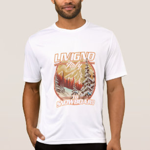 Camiseta Livigno itália Snowboarding logotipo