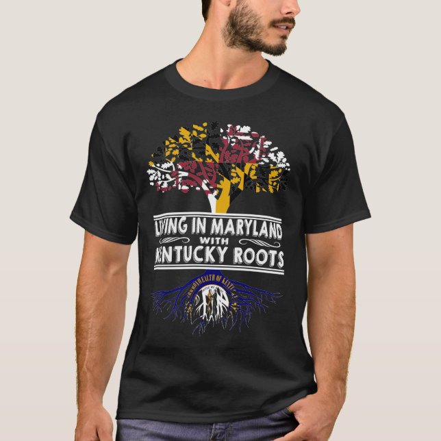 Camiseta Living in Maryland with Kentucky Roots (Frente)